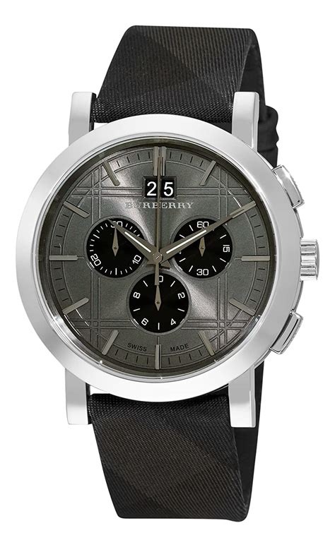 Burberry Men's BU1756 Beat Check Grey and Black 